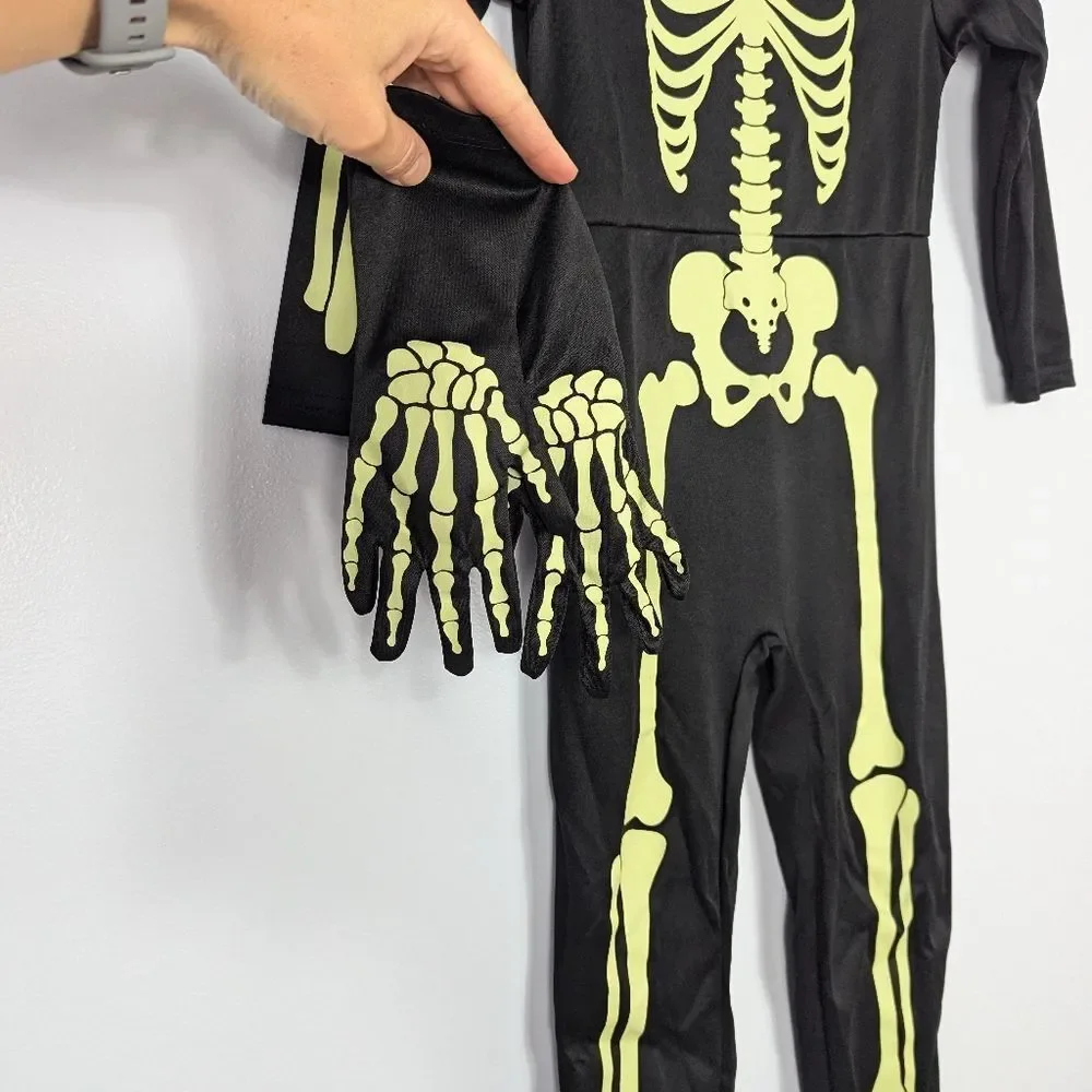 Halloween Glow In The Dark Skeleton Costume 3-4 Years